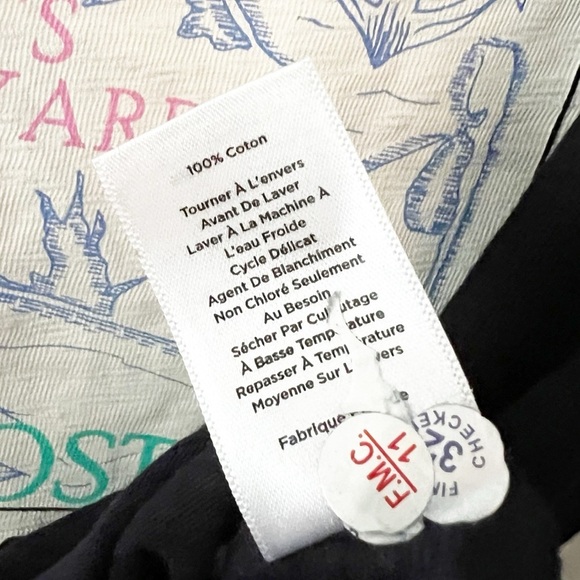 TALBOTS NEW ENGLAND STAMP TEE NAVY SIZE P - Picture 7 of 11